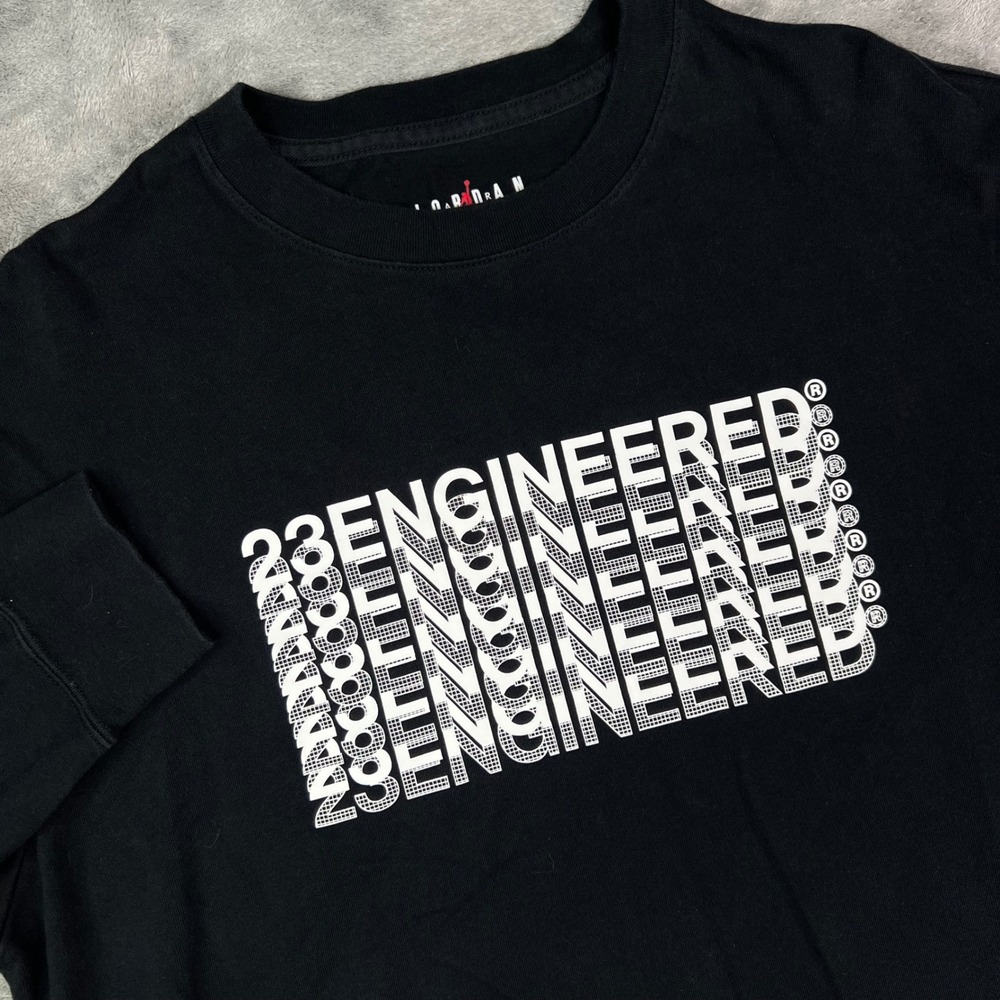 Nike‎ Jordan 23 Engineered T-Shirt Mens Large Black Graphic Long Sleeve Cotton
